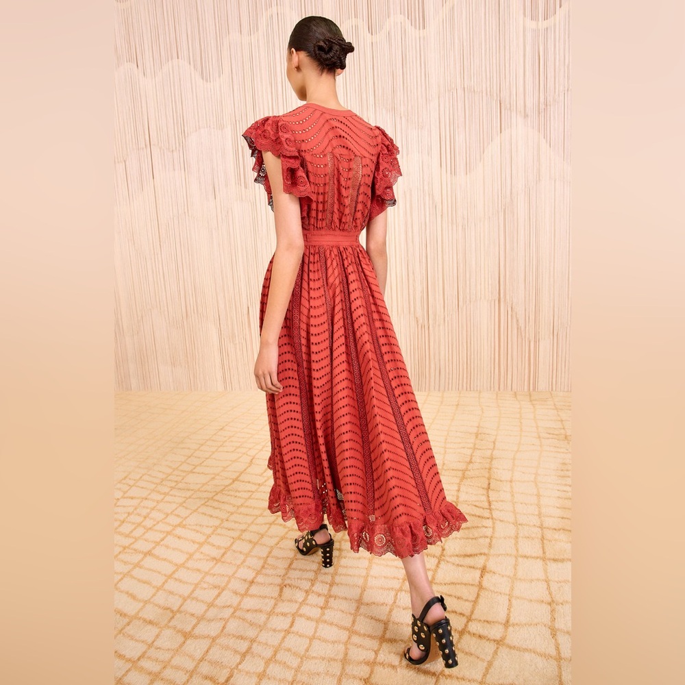 Ulla Johnson Olga Flutter Sleeve Midi Dress, Sizr 6, $499 - Picture 4 of 12